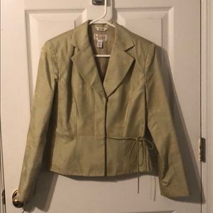 Pure silk jacquard suit